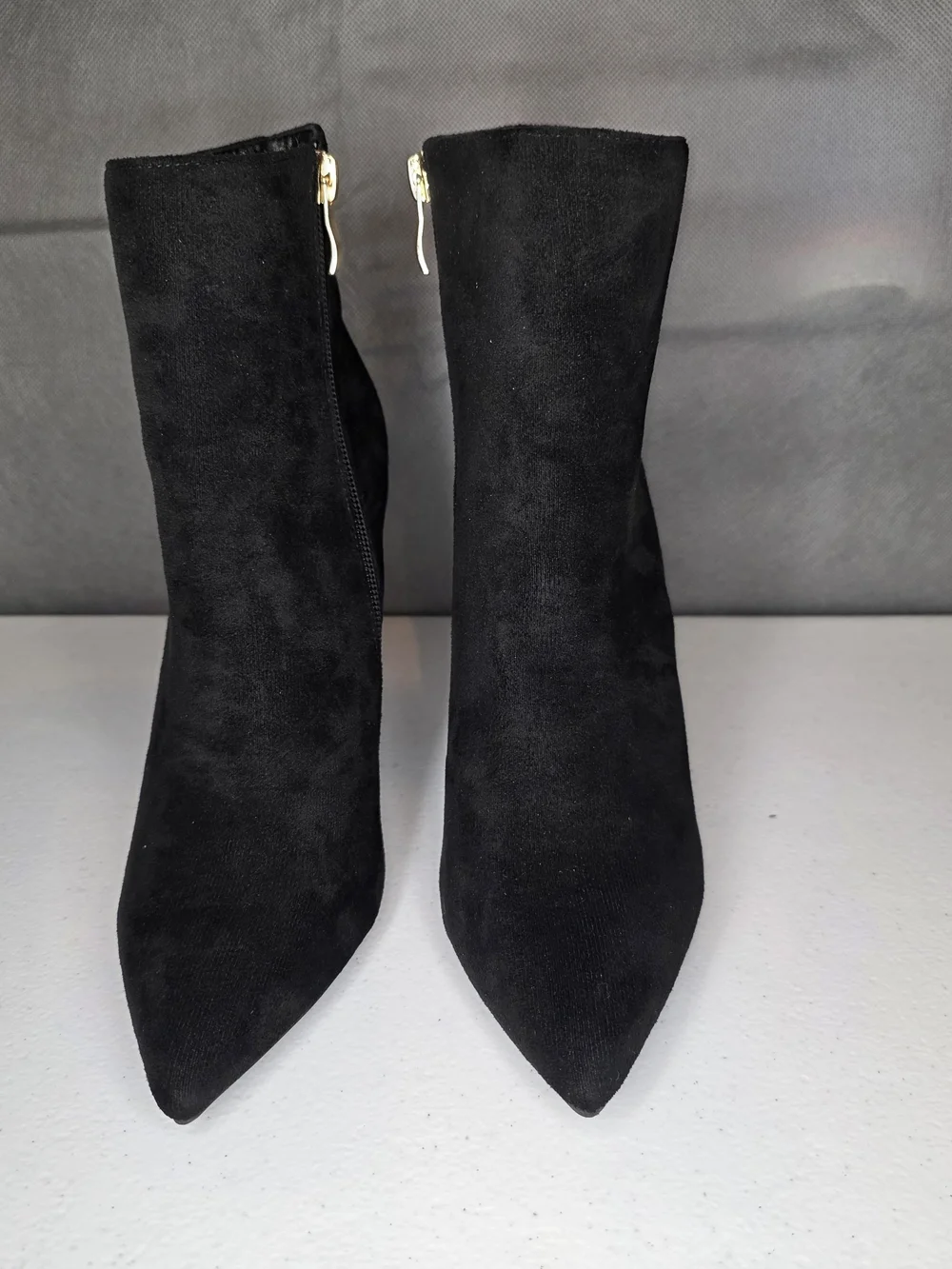 GenShuo‎ Black Stiletto Ankle Booties Pointed Toe Dress Boots Size 7